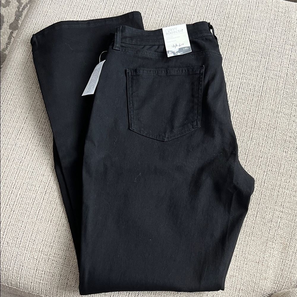 Style & Co. Women's Black Boot Cut Jeans size 16L